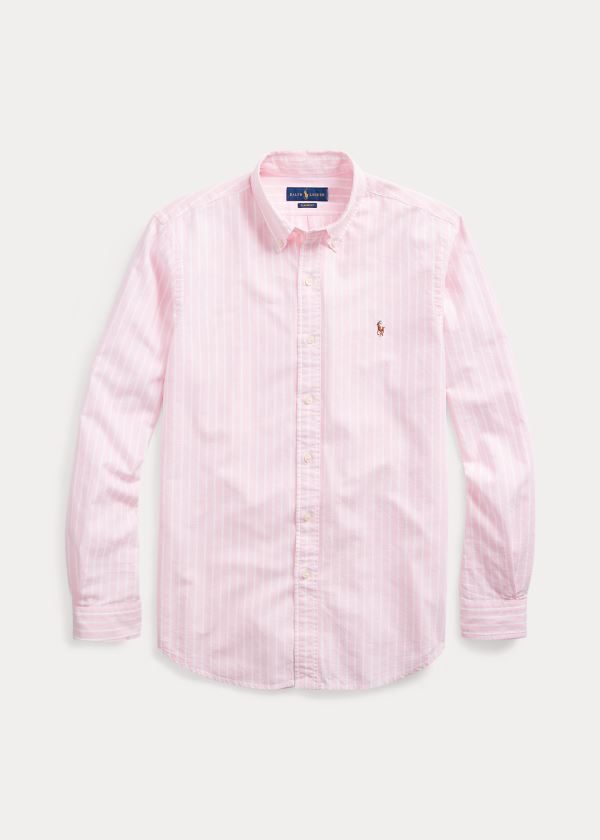Camisa Oxford Polo Ralph Lauren Hombre Rosas / Blancos - Striped - HGZRB2347